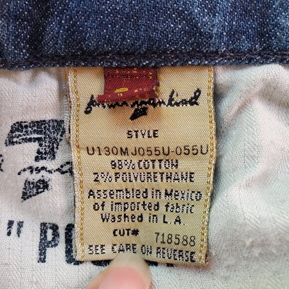 7 FOR ALL MANKIND SZ 32 "A" Pocket Low-rise Bootcut Distressed Blue Jeans - Picture 14 of 15